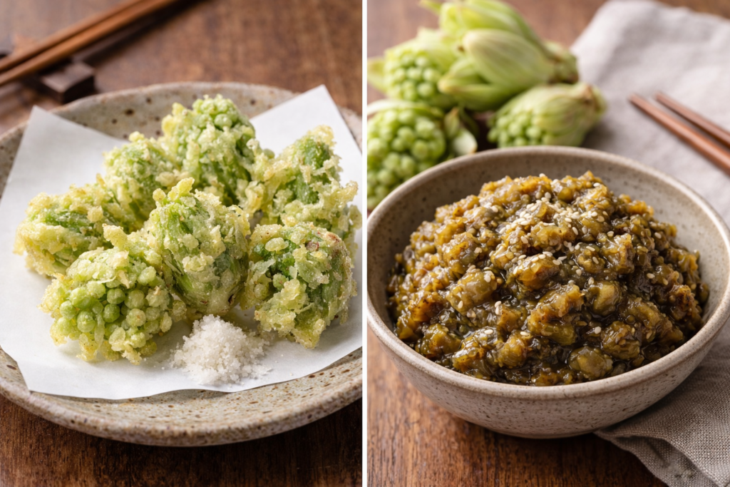 ふきのとうの天ぷらとふき味噌|春の山菜料理