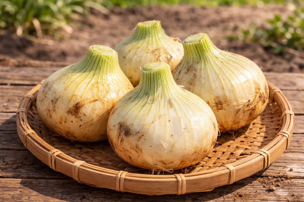 春野菜の新玉ねぎ（長野市場で仕入れた新玉ねぎ）