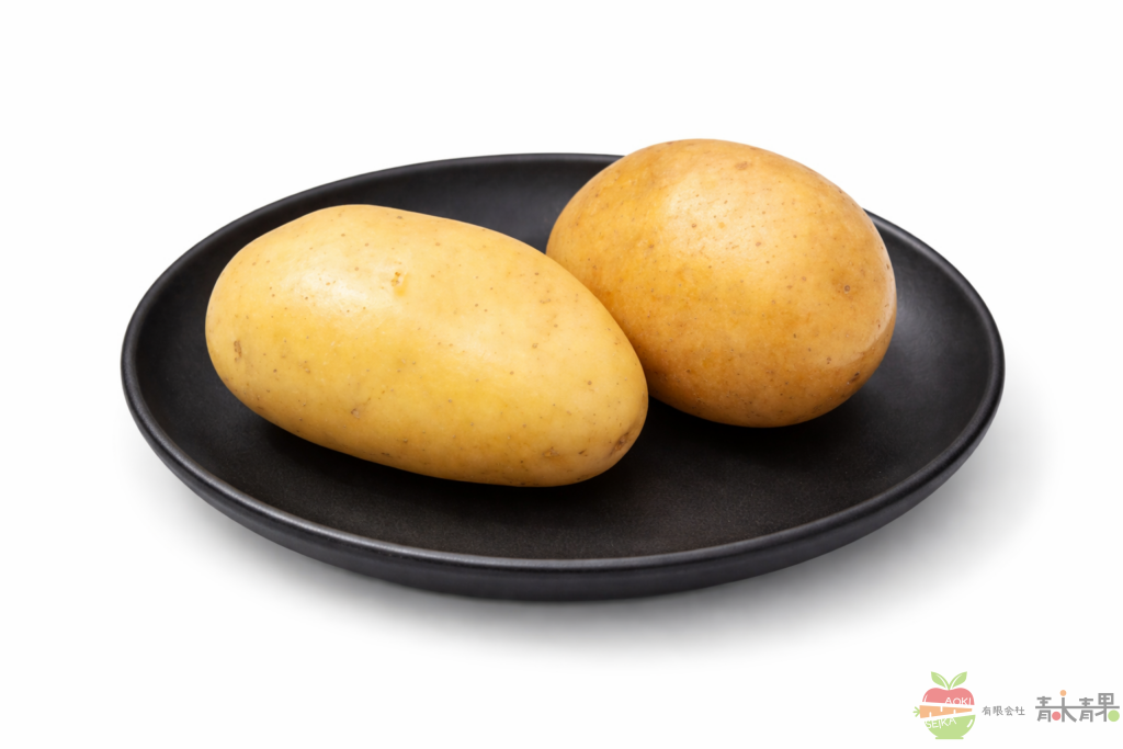 新じゃがいもと普通のじゃがいもの比較写真